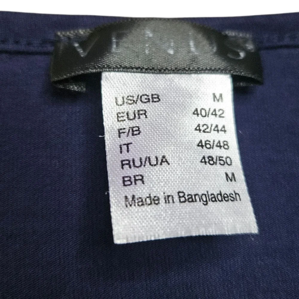 Venus Medium Navy Pocket V-Neck Tee Top